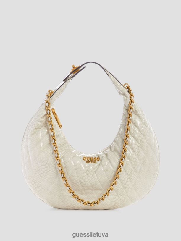 moterys GUESS 6NLN2999 krepšiai baltas Dema dygsniuotas valkatų krepšys