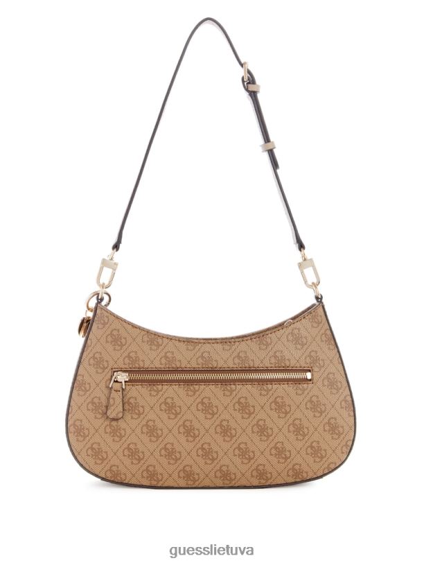 moterys GUESS 6NLN3010 krepšiai latte logotipas noelle quattro g pečių krepšys
