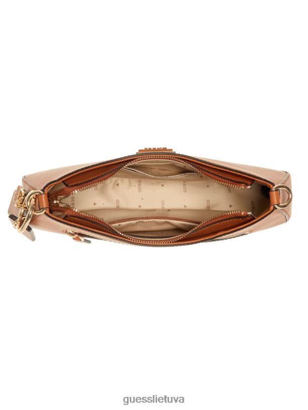 moterys GUESS 6NLN3051 krepšiai lengvas konjakas noelle pečių krepšys