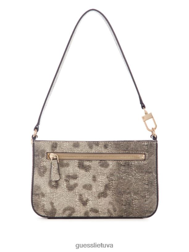 moterys GUESS 6NLN3054 krepšiai medaus rasa katey python mini viršutinis petys su užtrauktuku