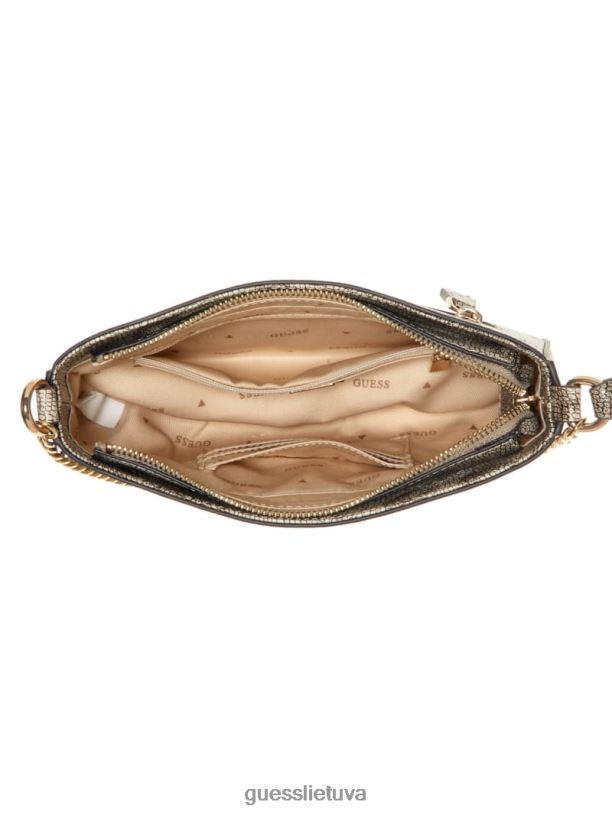 moterys GUESS 6NLN3054 krepšiai medaus rasa katey python mini viršutinis petys su užtrauktuku