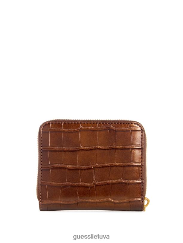 moterys GUESS 6NLN3126 krepšiai bronzos james Croc maža piniginė su užtrauktuku