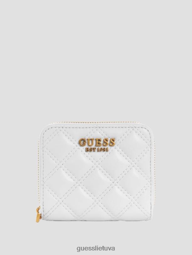 moterys GUESS 6NLN3137 krepšiai baltas multi giully maža piniginė su užtrauktuku