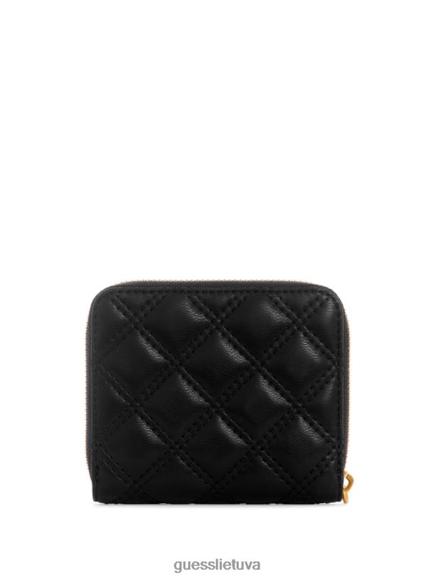moterys GUESS 6NLN3138 krepšiai juodas gėlių raštas giully maža piniginė su užtrauktuku