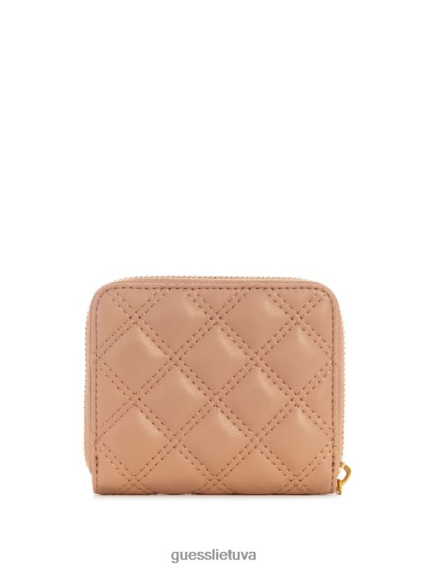 moterys GUESS 6NLN3151 krepšiai smėlio spalvos perpildymas giully maža piniginė su užtrauktuku