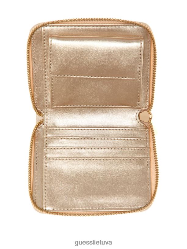 moterys GUESS 6NLN3151 krepšiai smėlio spalvos perpildymas giully maža piniginė su užtrauktuku