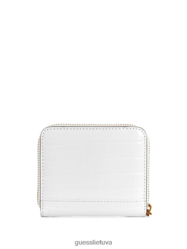 moterys GUESS 6NLN3158 krepšiai baltas multi lauro spalvos maža piniginė su užtrauktuku