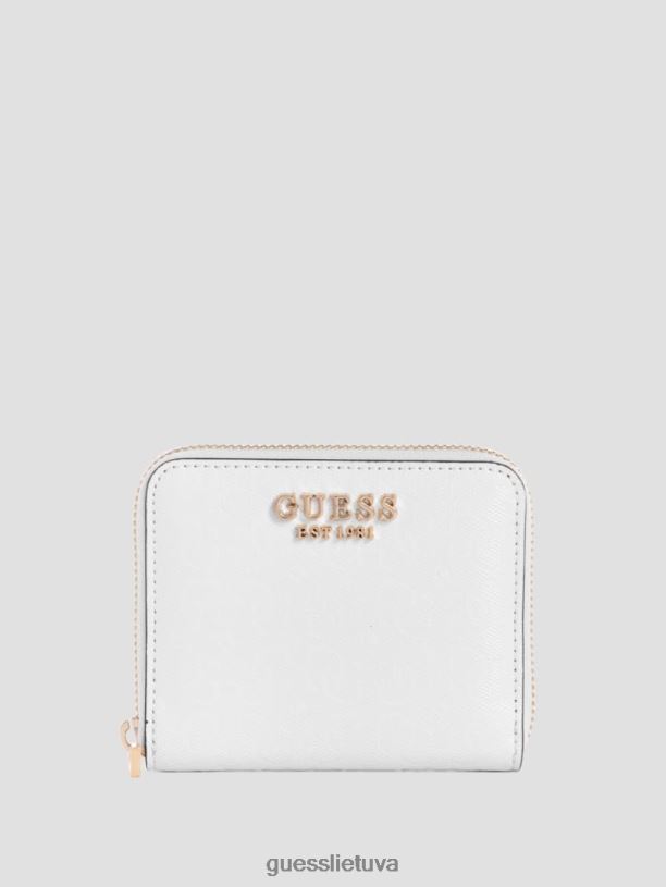 moterys GUESS 6NLN3164 krepšiai baltas multi alexie logotipo maža piniginė su užtrauktuku