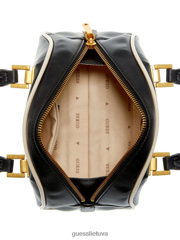 moterys GUESS 6NLN2756 krepšiai juodas gėlių raštas švelnus mini boulingas