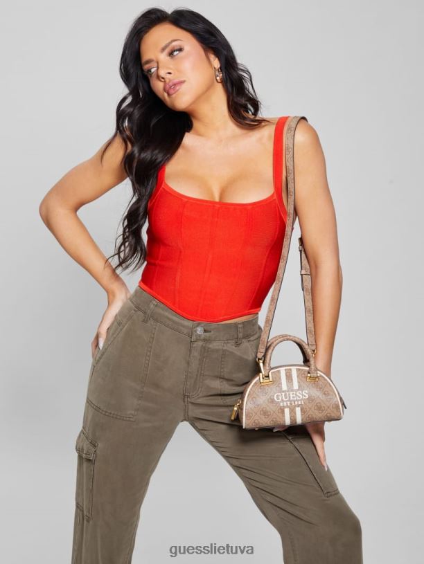 moterys GUESS 6NLN2757 krepšiai latte logotipas mildred quattro g mini boulingas