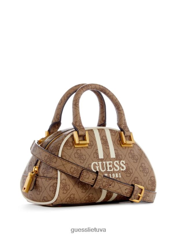 moterys GUESS 6NLN2757 krepšiai latte logotipas mildred quattro g mini boulingas