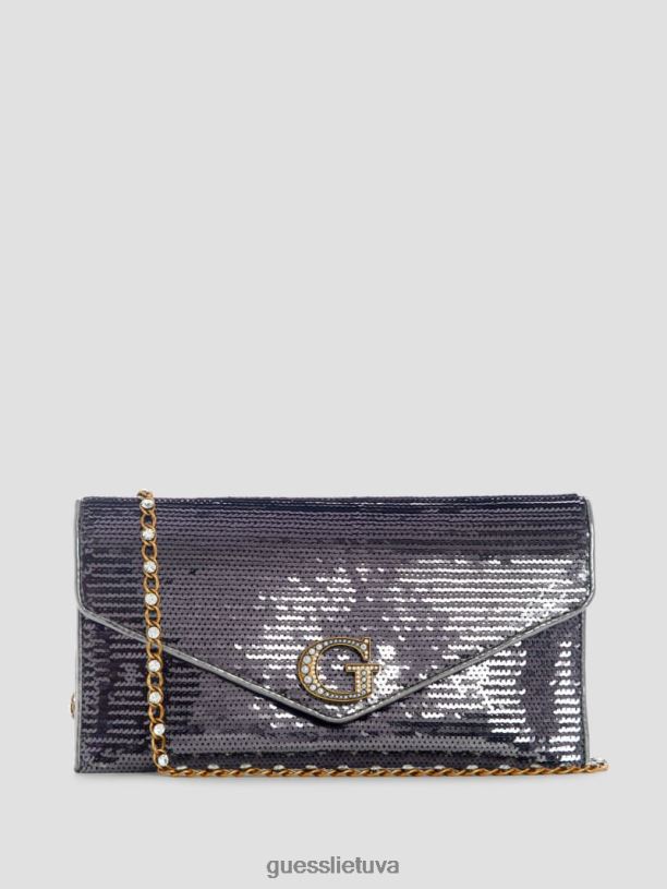 moterys GUESS 6NLN2831 krepšiai alavas virtuali blizgučiai perlenkiama sankaba