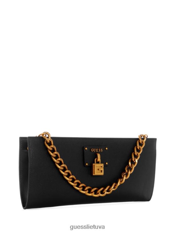 moterys GUESS 6NLN3059 krepšiai juodas gėlių raštas centrinės pakopos sankaba