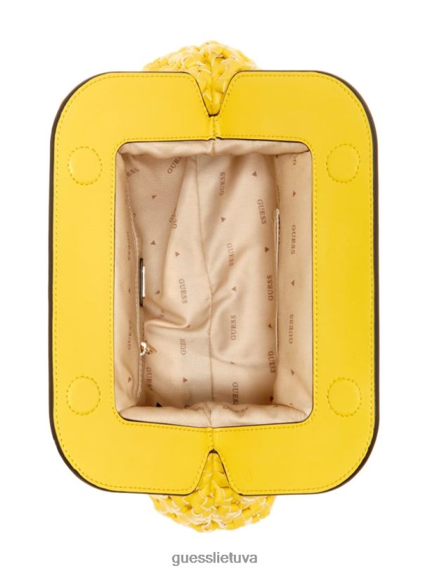 moterys GUESS 6NLN3316 krepšiai geltona sicilia rėmo sankaba