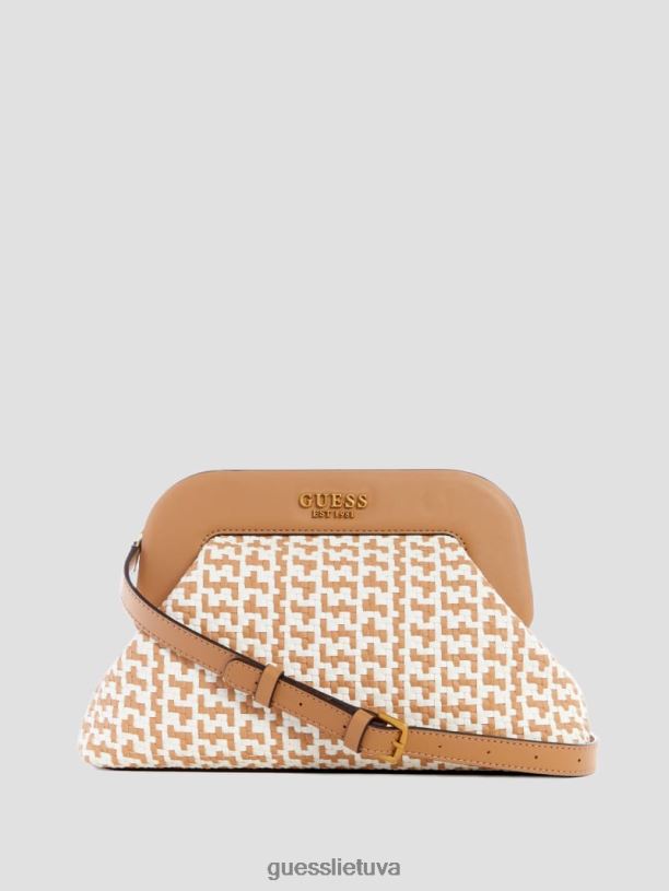 moterys GUESS 6NLN3318 krepšiai gris/cloud grey plovimas abey austo rėmo sankaba