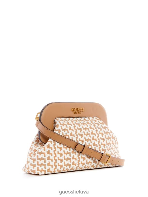 moterys GUESS 6NLN3318 krepšiai gris/cloud grey plovimas abey austo rėmo sankaba