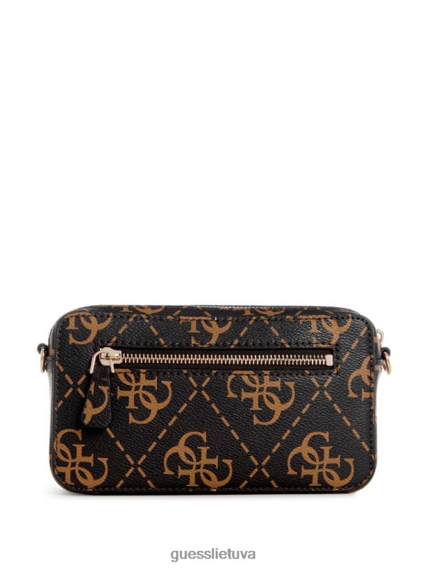 moterys GUESS 6NLN2754 krepšiai rudas multi rea quattro g mini kameros kryžminis korpusas