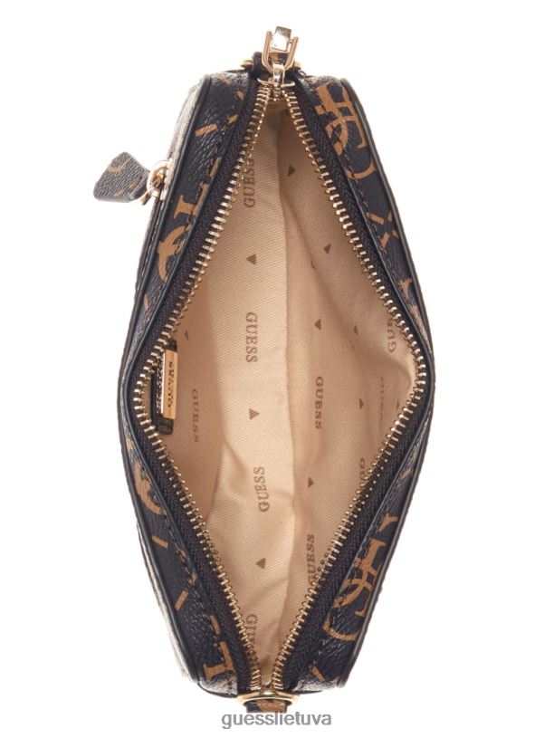 moterys GUESS 6NLN2754 krepšiai rudas multi rea quattro g mini kameros kryžminis korpusas