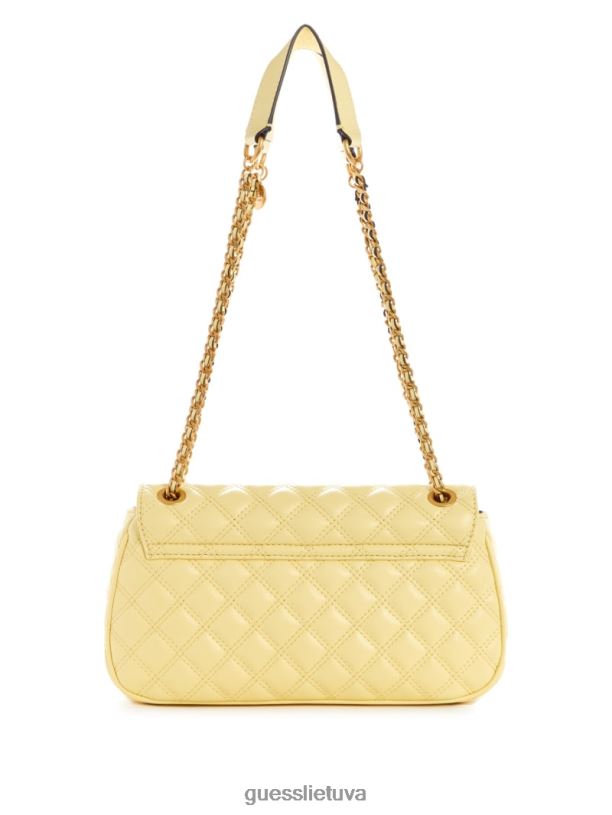 moterys GUESS 6NLN2766 krepšiai geltona giully dygsniuotas kabrioletas kryžminis