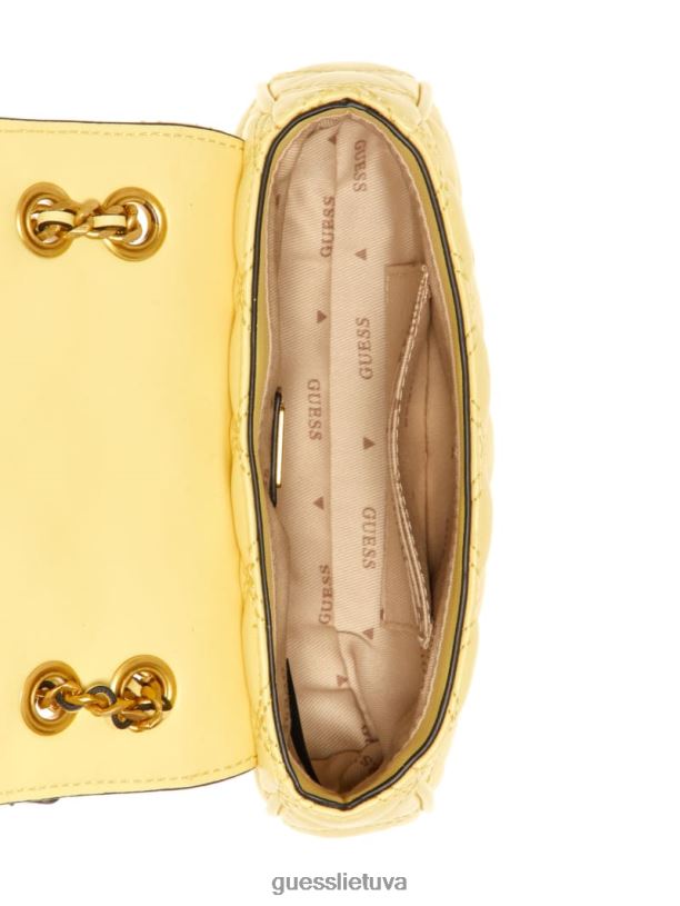 moterys GUESS 6NLN2767 krepšiai geltona giully mini kabrioletas kryžminis