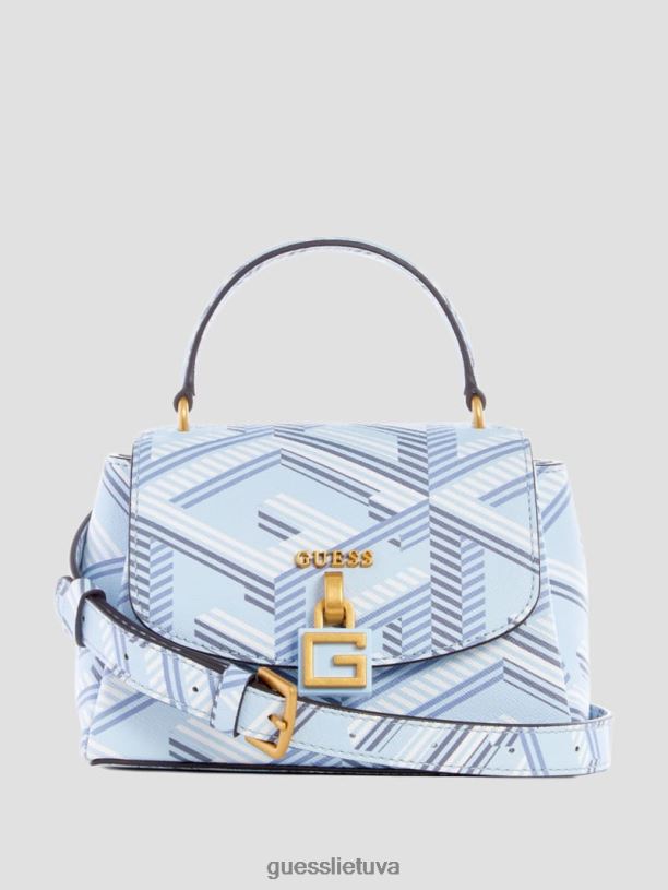 moterys GUESS 6NLN2774 krepšiai ledo mėlynas logotipas montreal g cube mini crossbody