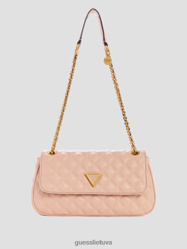 moterys GUESS 6NLN2779 krepšiai abrikosų kremas giully dygsniuotas kabrioletas kryžminis