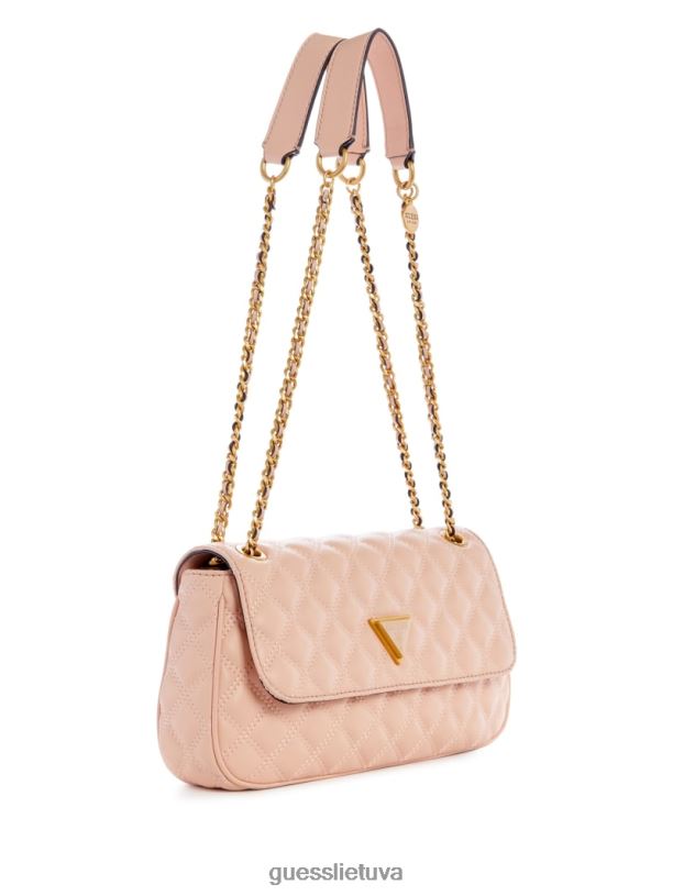 moterys GUESS 6NLN2779 krepšiai abrikosų kremas giully dygsniuotas kabrioletas kryžminis