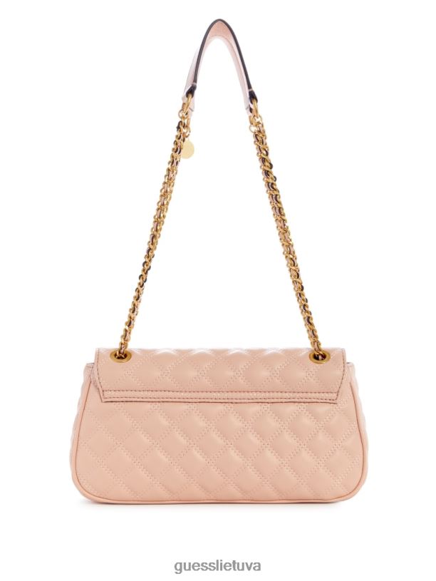 moterys GUESS 6NLN2779 krepšiai abrikosų kremas giully dygsniuotas kabrioletas kryžminis