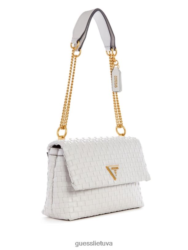 moterys GUESS 6NLN2808 krepšiai baltas Lisbeto austas kabrioletas