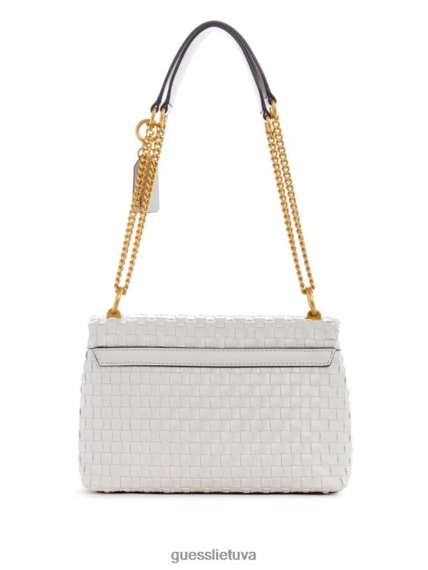 moterys GUESS 6NLN2808 krepšiai baltas Lisbeto austas kabrioletas