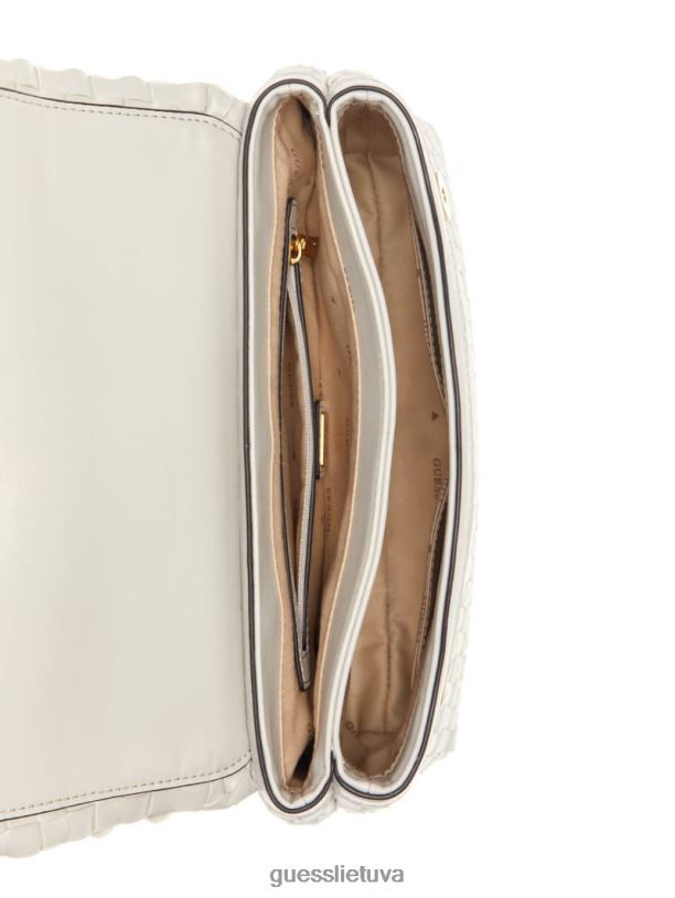moterys GUESS 6NLN2808 krepšiai baltas Lisbeto austas kabrioletas
