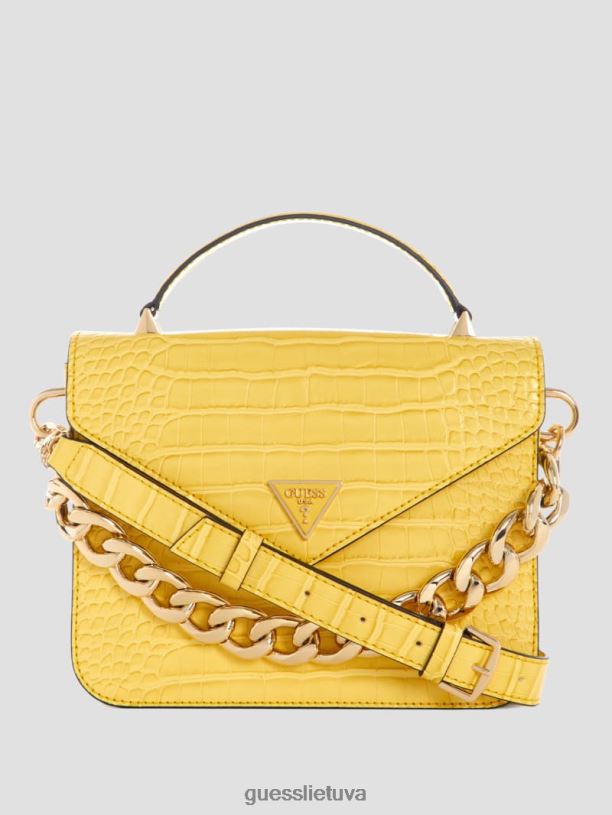 moterys GUESS 6NLN2832 krepšiai geltona grįžimo viršutinė rankena kryžminė
