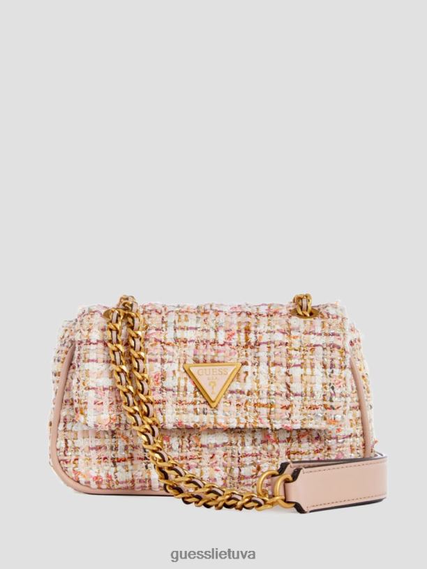 moterys GUESS 6NLN2833 krepšiai asp žalia giully tweed mini kabrioletas skersinis