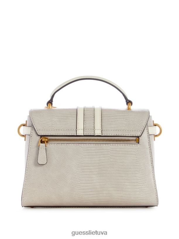 moterys GUESS 6NLN2834 krepšiai taupe ginevra tekstūruotos viršutinės rankenos kryžminis korpusas