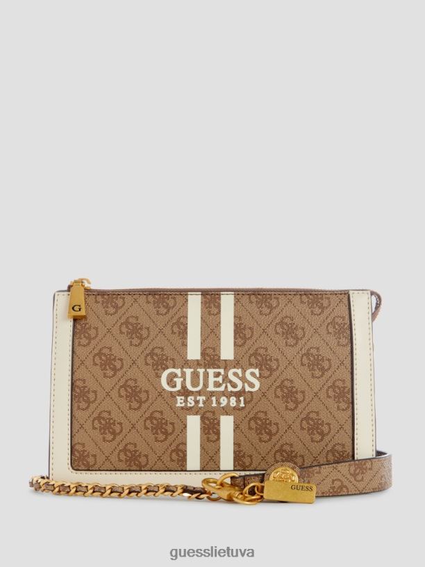 moterys GUESS 6NLN2836 krepšiai latte logotipas abey quattro g kelių skyrių kryžminis korpusas