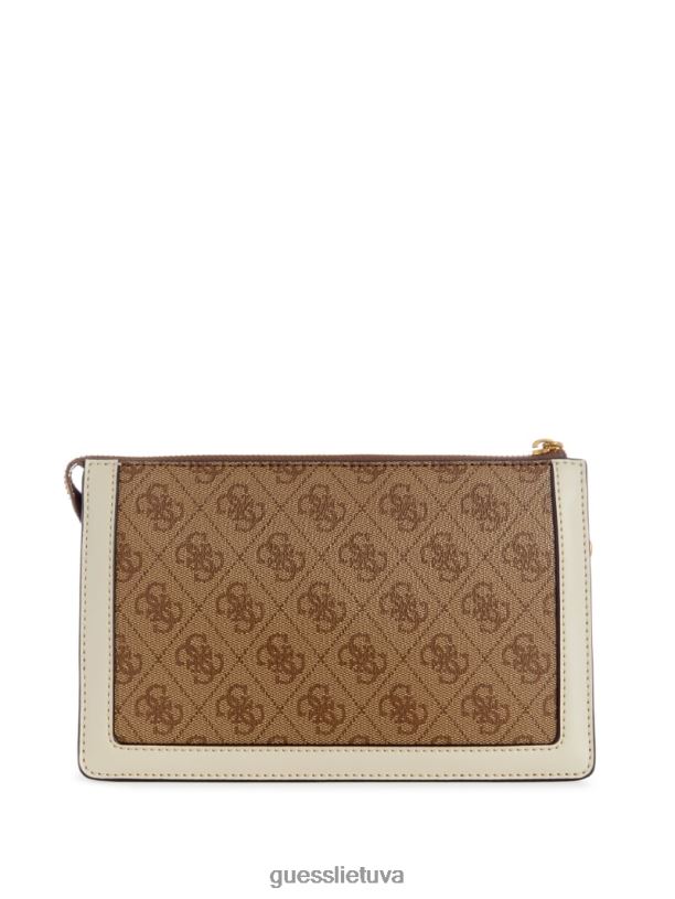 moterys GUESS 6NLN2836 krepšiai latte logotipas abey quattro g kelių skyrių kryžminis korpusas