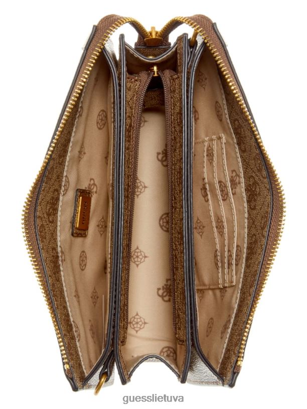 moterys GUESS 6NLN2836 krepšiai latte logotipas abey quattro g kelių skyrių kryžminis korpusas