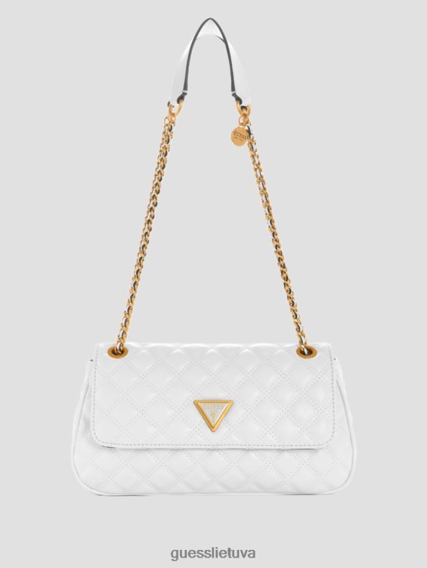 moterys GUESS 6NLN2860 krepšiai baltas multi giully dygsniuotas kabrioletas kryžminis