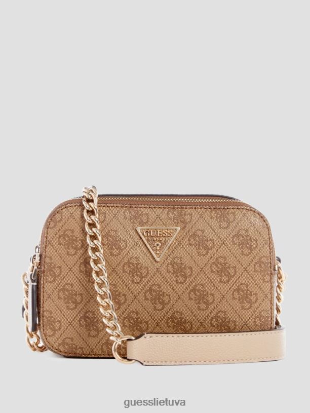 moterys GUESS 6NLN2862 krepšiai latte logotipas noelle quatto g fotoaparato crossbody