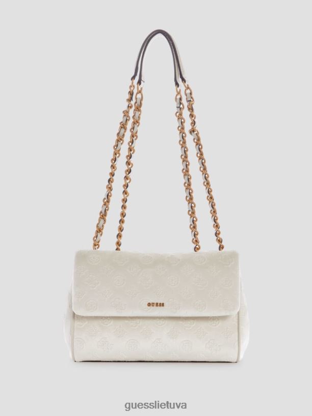 moterys GUESS 6NLN2877 krepšiai baltas inia aksominis kabrioletas kryžminis