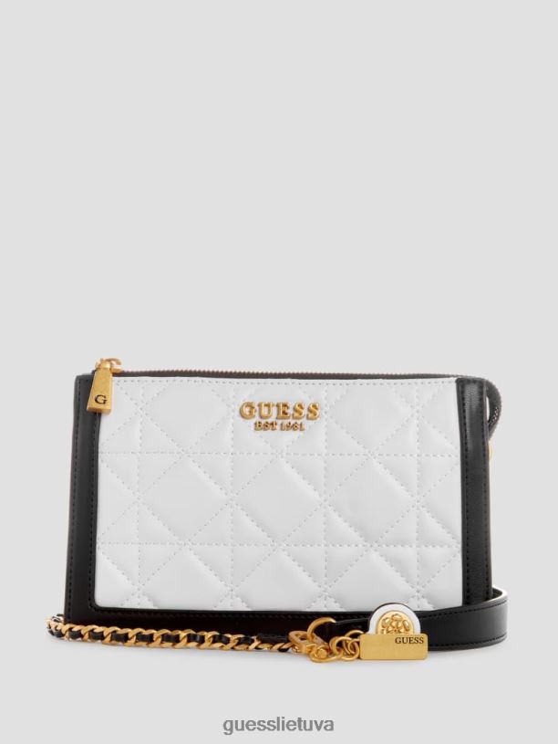 moterys GUESS 6NLN2902 krepšiai baltas multi abey dygsniuotas kelių skyrių kryžminis korpusas