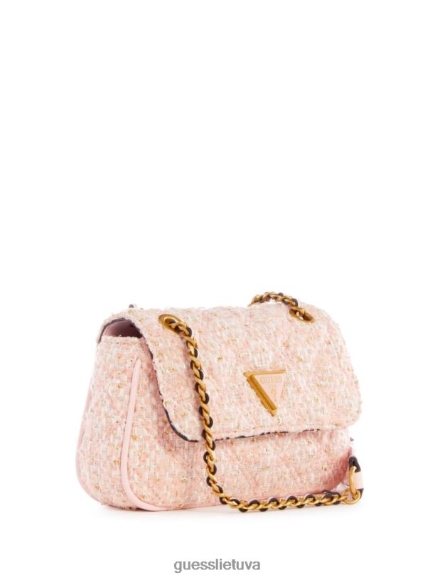 moterys GUESS 6NLN2913 krepšiai bleu/palermo plovimas giully tweed mini kabrioletas skersinis