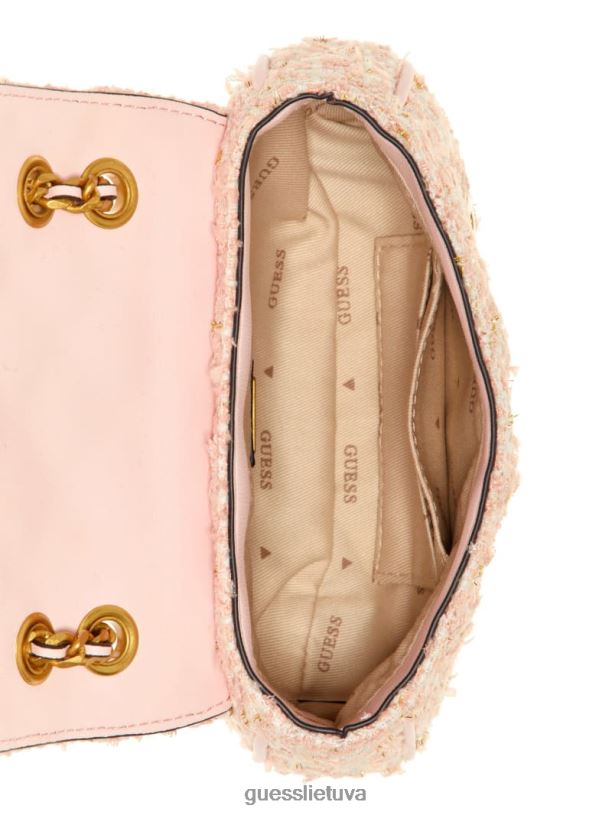 moterys GUESS 6NLN2913 krepšiai bleu/palermo plovimas giully tweed mini kabrioletas skersinis