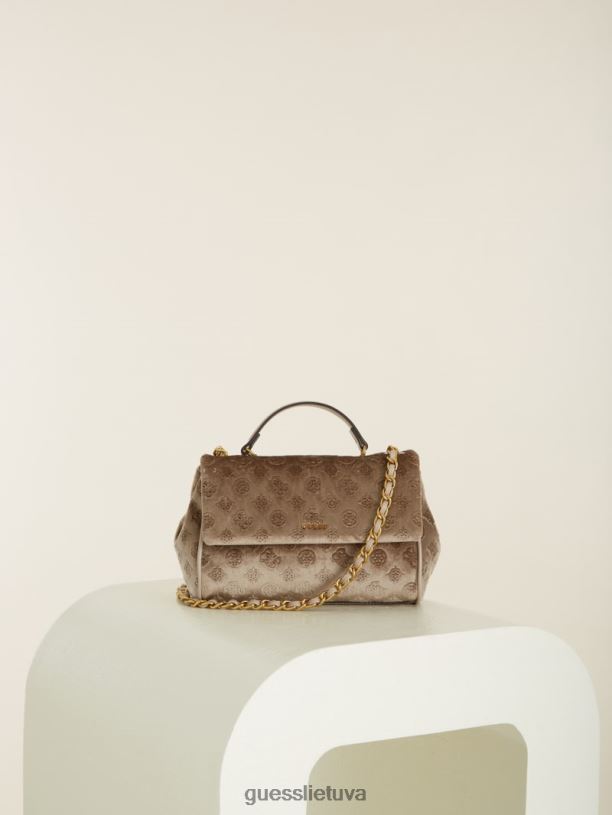 moterys GUESS 6NLN2930 krepšiai taupe kimi logotipu kabrioletas kryžminis