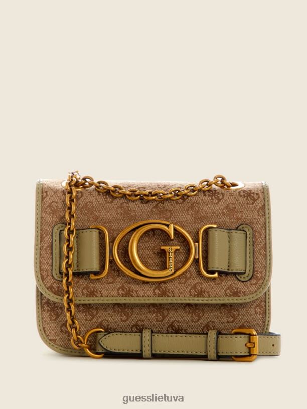 moterys GUESS 6NLN2933 krepšiai latte / celadonas aviana mažas kabrioletas skersinis