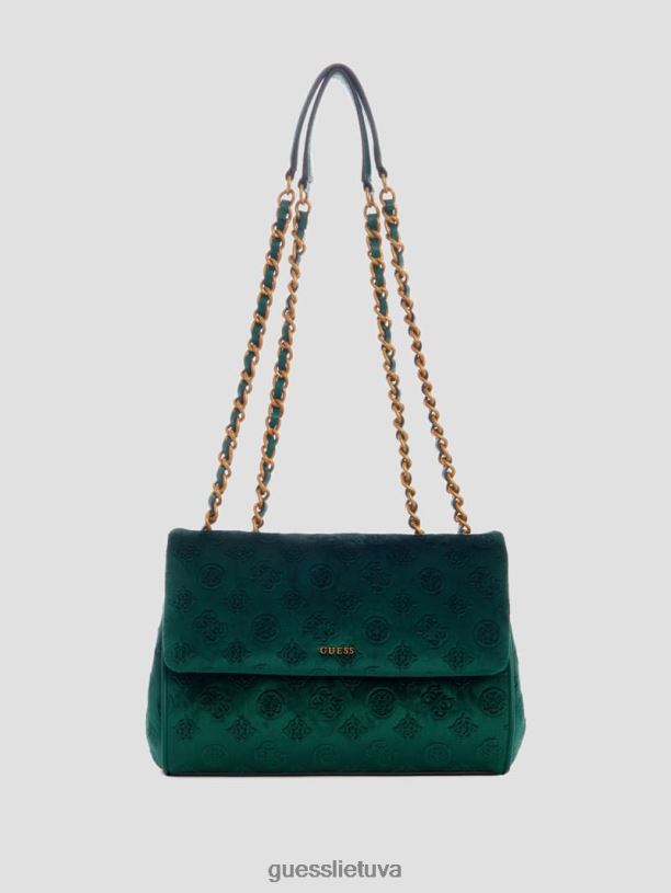 moterys GUESS 6NLN2938 krepšiai žalias inia aksominis kabrioletas kryžminis