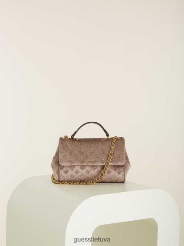 moterys GUESS 6NLN2947 krepšiai šampanas kimi logotipu kabrioletas kryžminis