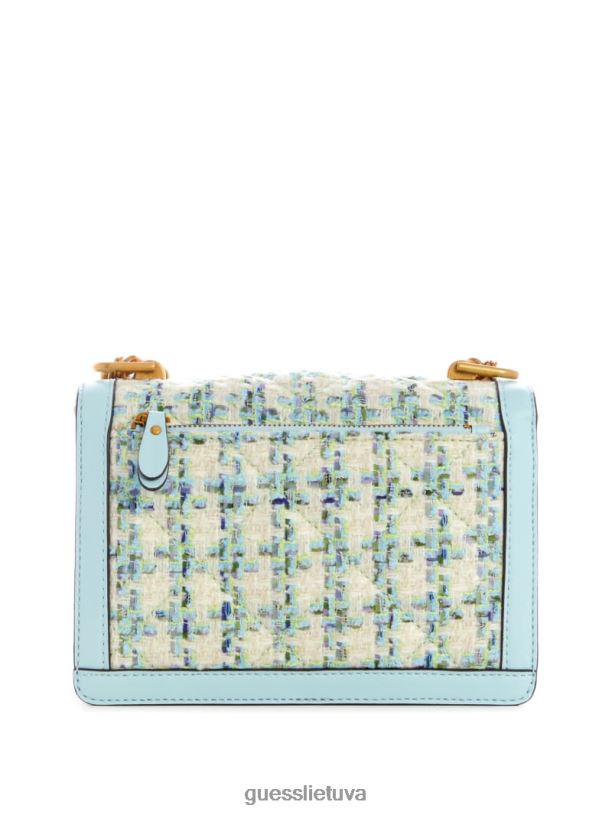 moterys GUESS 6NLN2974 krepšiai aqua abey tweed crossbody