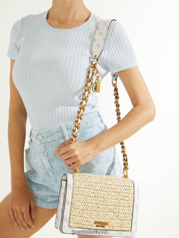 moterys GUESS 6NLN2988 krepšiai bleu / naujas skalavimo plovimas abey crossbody bag