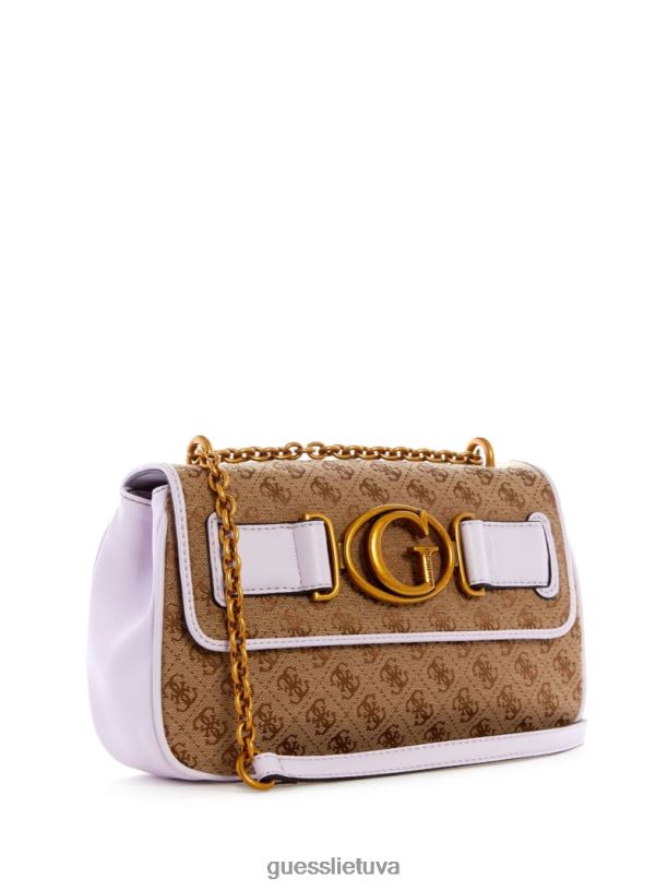 moterys GUESS 6NLN2991 krepšiai latte / alyvinė aviana kabrioletas skersinis